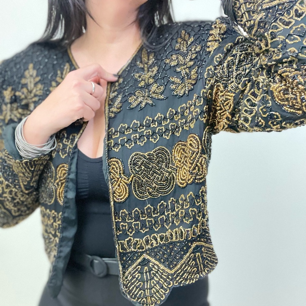 Vintage Tann Sho Beaded Sequin Bolero Jacket